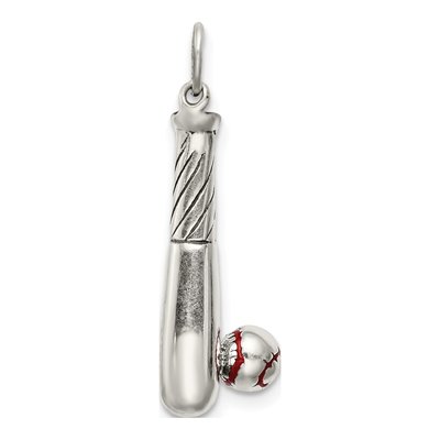 Sterling Silver Bat Ball Charm – view 5