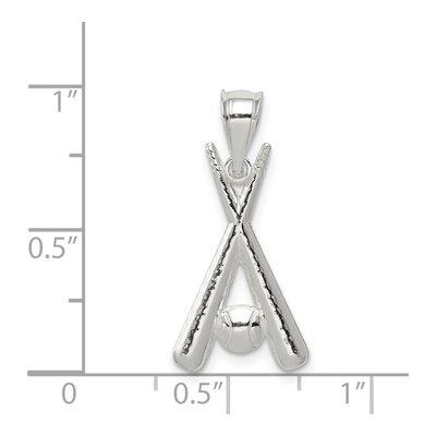 Sterling Silver Baseball Bats Pendant – view 4