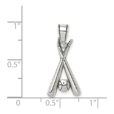 Sterling Silver Antiqued Baseball Bats Pendant – view 4