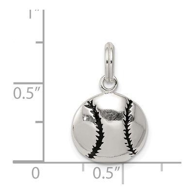 Sterling Silver Enamel Baseball Pendant – view 4