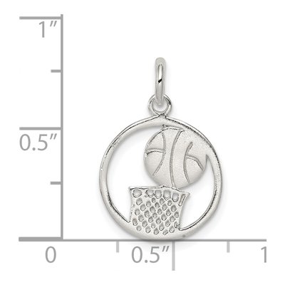 Sterling Silver Basketball Pendant – view 4