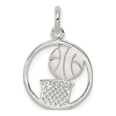 Sterling Silver Basketball Pendant