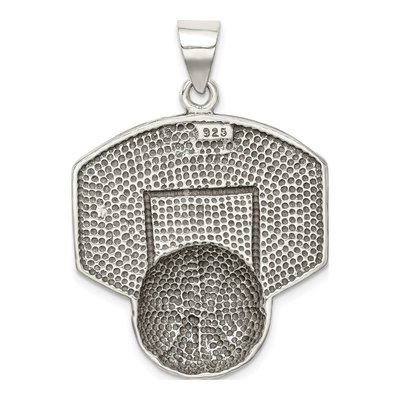 Sterling Silver Basketball Backboard Pendant – view 5
