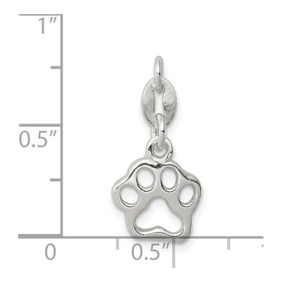 Sterling Silver Paw Print Charm – view 4