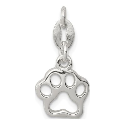 Sterling Silver Paw Print Charm