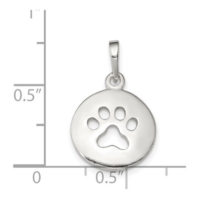 Sterling Silver Paw Print Pendant – view 4