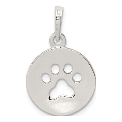 Sterling Silver Paw Print Pendant – view 5