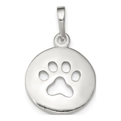 Sterling Silver Paw Print Pendant
