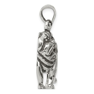 Sterling Silver Antiqued Bulldog Pendant – view 3