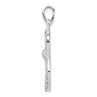 Sterling Silver CZ Cat Pendant – view 3