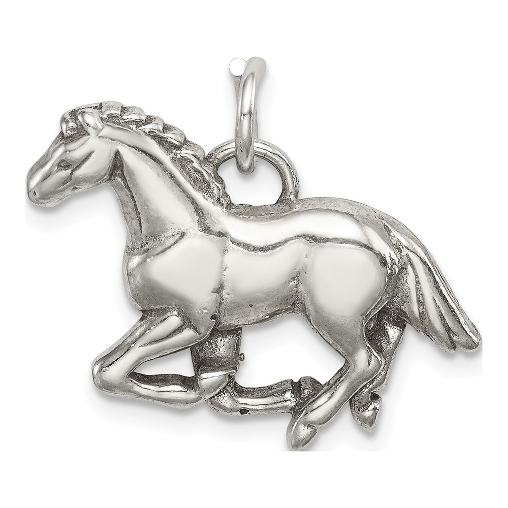 Sterling Silver Antiqued Horse Pendant
