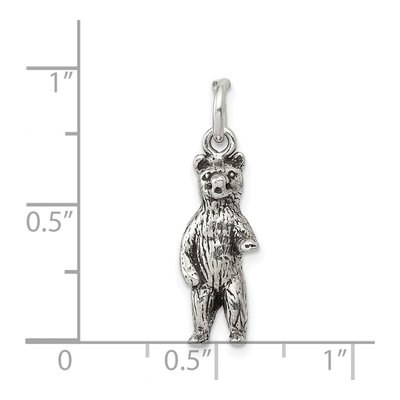 Sterling Silver Antiqued Standing Bear Pendant – view 4