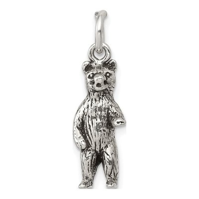 Sterling Silver Antiqued Standing Bear Pendant
