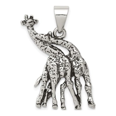 Sterling Silver Antiqued Giraffes Pendant