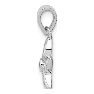 Sterling Silver CZ Flower Pendant – view 3