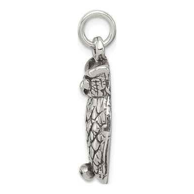 Sterling Silver Antiqued Owl Pendant – view 3