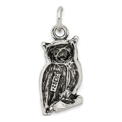 Sterling Silver Antiqued Owl Pendant – view 5