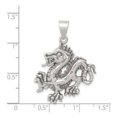 Sterling Silver Antiqued Dragon Pendant – view 4