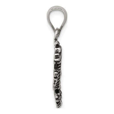 Sterling Silver Antiqued Flying Dragon Pendant – view 2