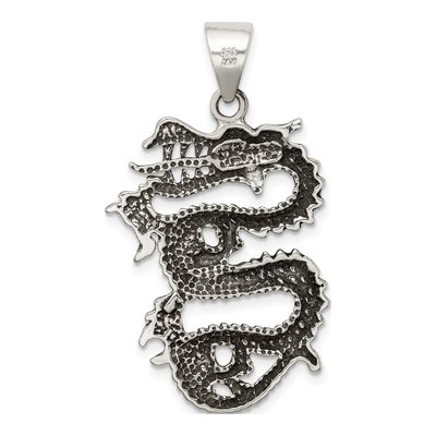 Sterling Silver Antiqued Dragon Pendant – view 5