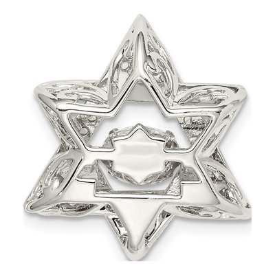 Sterling Silver CZ Star of David Pendant – view 4