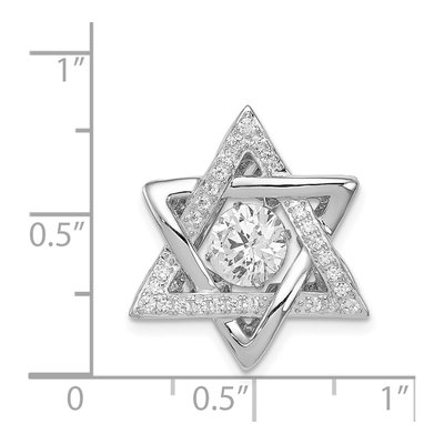 Sterling Silver CZ Star of David Pendant – view 5
