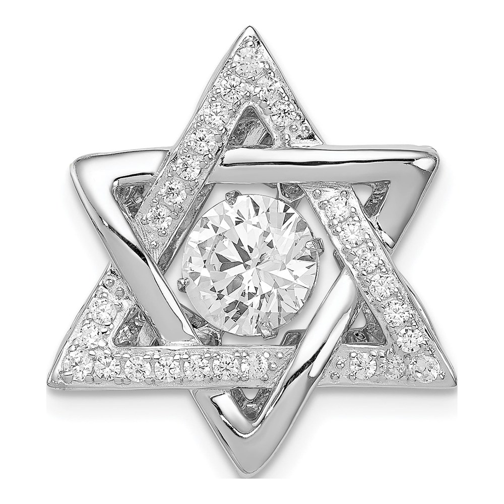 Sterling Silver CZ Star of David Pendant