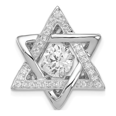 Sterling Silver CZ Star of David Pendant