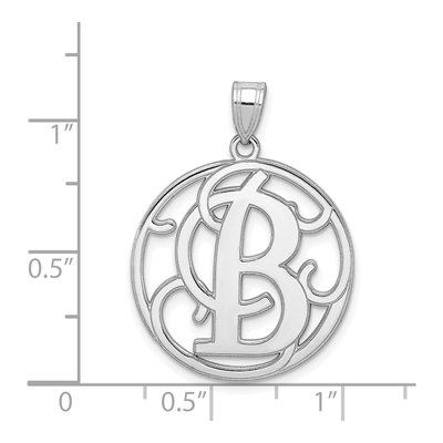 Sterling Silver Letter B Pendant – view 4
