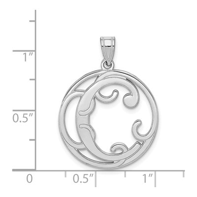 Sterling Silver Script Letter C Pendant – view 4