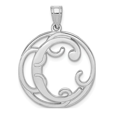 Sterling Silver Script Letter C Pendant