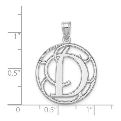 Sterling Silver Letter D Pendant – view 3