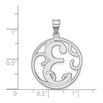 Sterling Silver Letter E Pendant – view 3