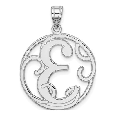 Sterling Silver Letter E Pendant