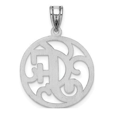 Sterling Silver Letter F Pendant – view 4