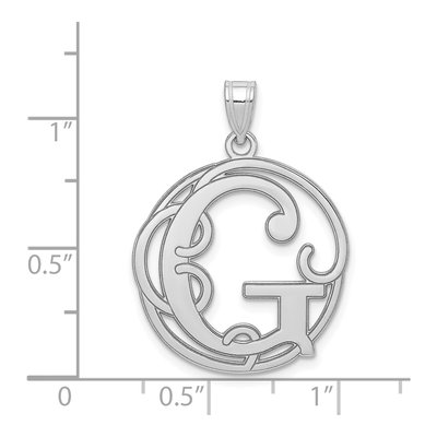 Sterling Silver Letter G Pendant – view 3