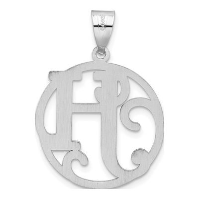 Sterling Silver Script Letter H Pendant – view 4