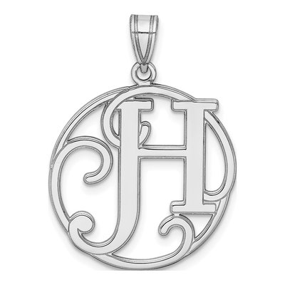 Sterling Silver Script Letter H Pendant