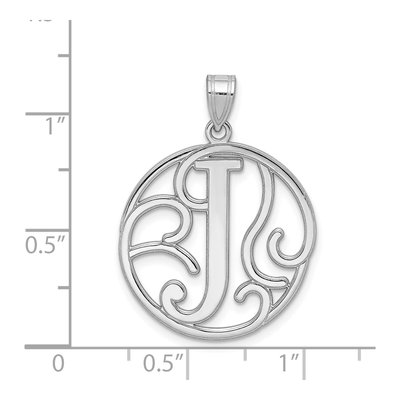 Sterling Silver Letter J Pendant – view 3