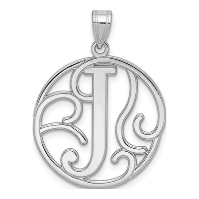 Sterling Silver Letter J Pendant