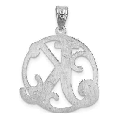 Sterling Silver Script Letter K Pendant – view 5