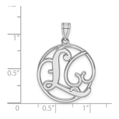 Sterling Silver Script Letter L Pendant – view 5