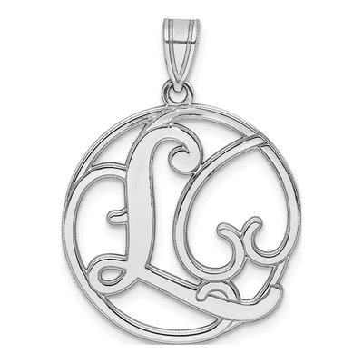 Sterling Silver Script Letter L Pendant