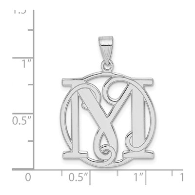 Sterling Silver Letter M Pendant – view 3