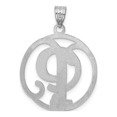 Sterling Silver Script Letter P Pendant – view 4