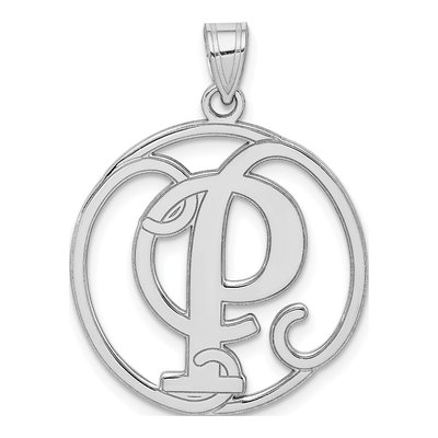 Sterling Silver Script Letter P Pendant