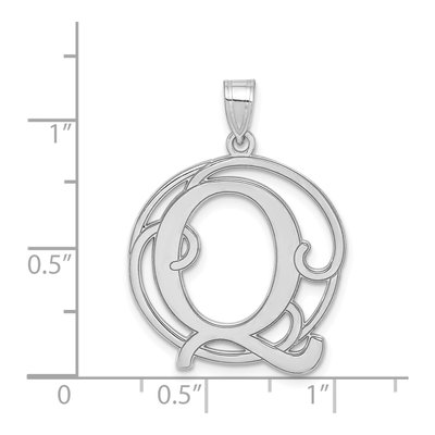 Sterling Silver Letter Q Pendant – view 3