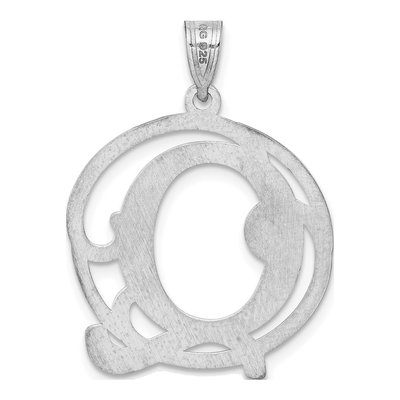 Sterling Silver Letter Q Pendant – view 4