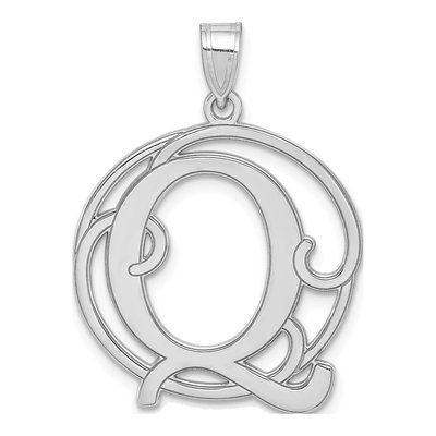 Sterling Silver Letter Q Pendant