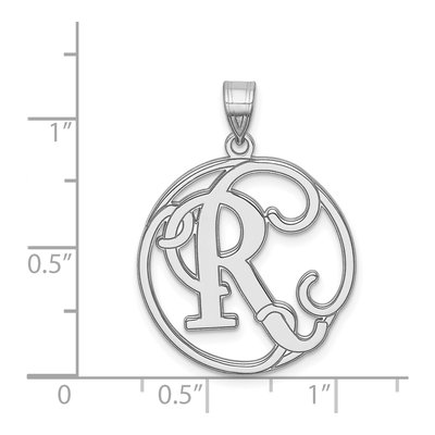 Sterling Silver Letter R Pendant – view 5